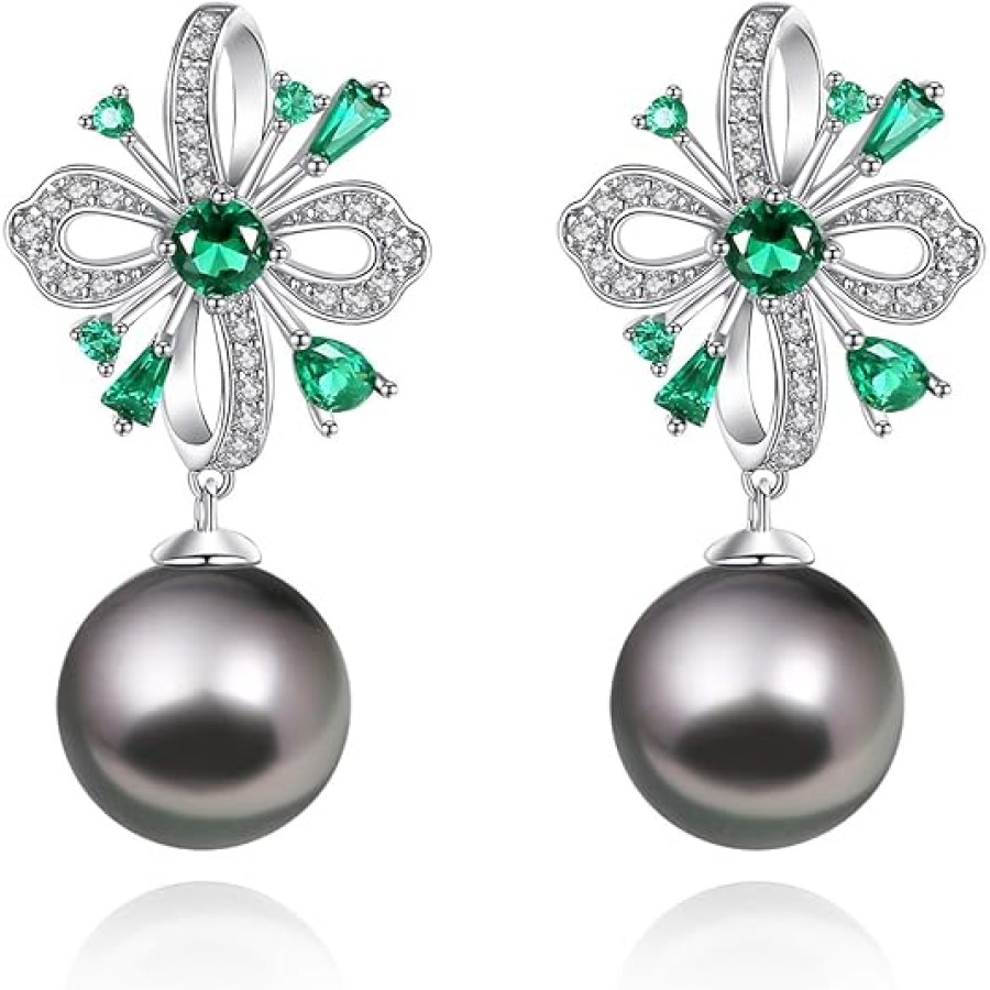 VIKI LYNN 10-11mm Tahitian Pearl Pendant Necklace and Dangle Earrings Set Anniversary Jewelry for Women VIKI LYNN 10-11mm Tahitian Pearl Pendant Necklace and Dangle Earrings Set Anniversary Jewelry for Women
