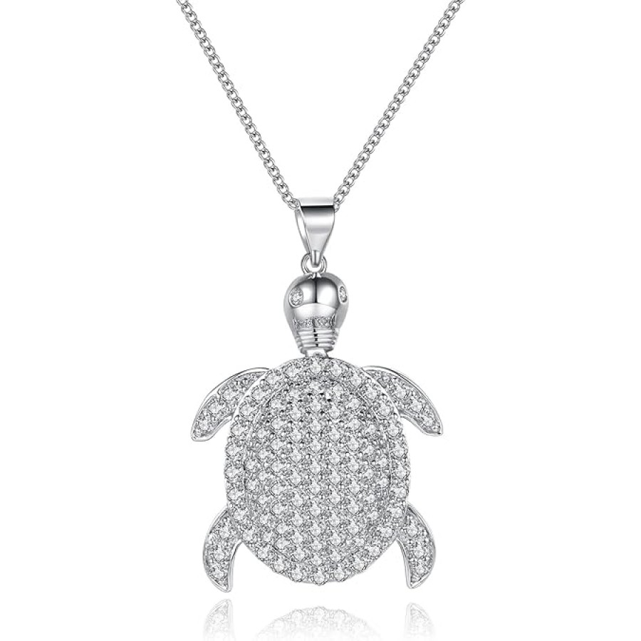 VIKI LYNN Cubic Zirconia Sea Turtle Pendant Long Necklace for Sweater VIKI LYNN Cubic Zirconia Sea Turtle Pendant Long Necklace for Sweater