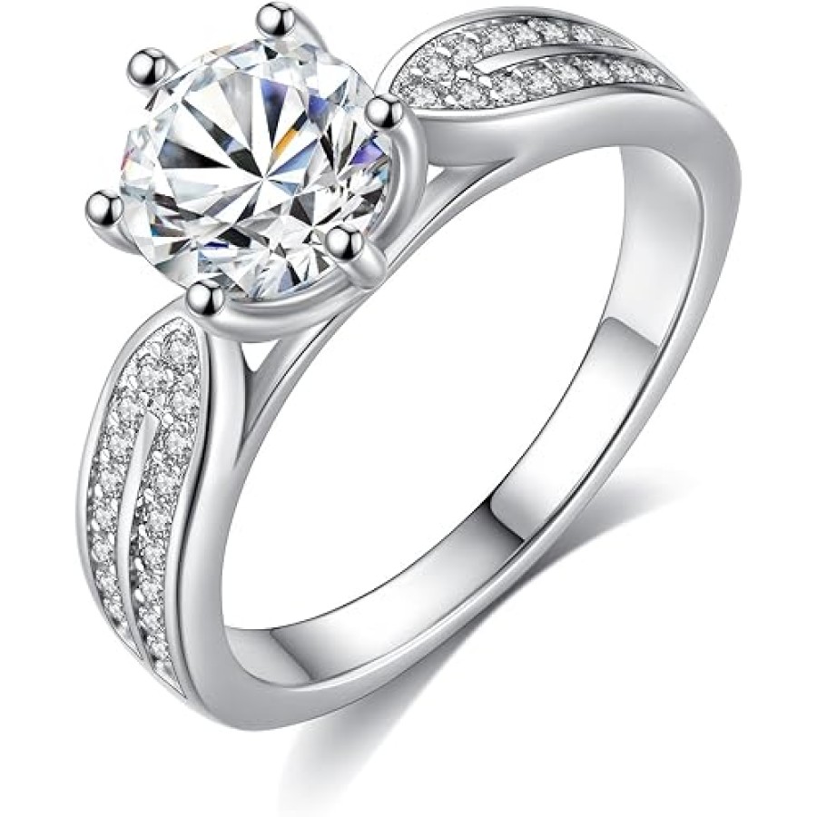 VIKI LYNN Engagement Rings for Women 1.5ct Round Brilliant Cut CZ 925 Sterling Silver Wedding Anniversary Ring VIKI LYNN Engagement Rings for Women 1.5ct Round Brilliant Cut CZ 925 Sterling Silver Wedding Anniversary Ring