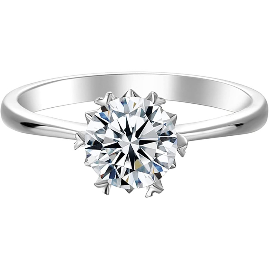 VIKI LYNN 1ct Moissanite Wedding Ring 18K White Gold Plated Sterling Silver Women Bridal Engagement Anniversary Straight Band Jewelry (DE, VVS) VIKI LYNN 1ct Moissanite Wedding Ring 18K White Gold Plated Sterling Silver Women Bridal Engagement Anniversary Straight Band Jewelry (DE, VVS)