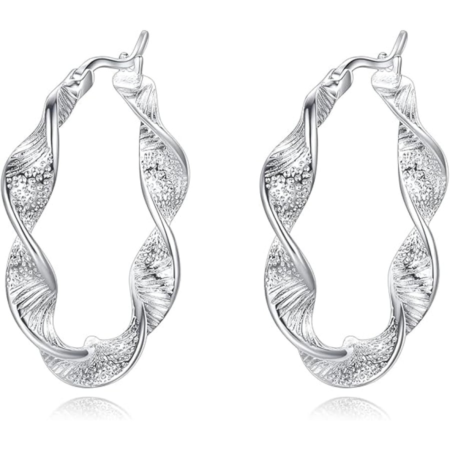 VIKI LYNN 18K Gold Plated Twisted Gold Hoop Earrings for Women Statement Copper Metal VIKI LYNN 18K Gold Plated Twisted Gold Hoop Earrings for Women Statement Copper Metal