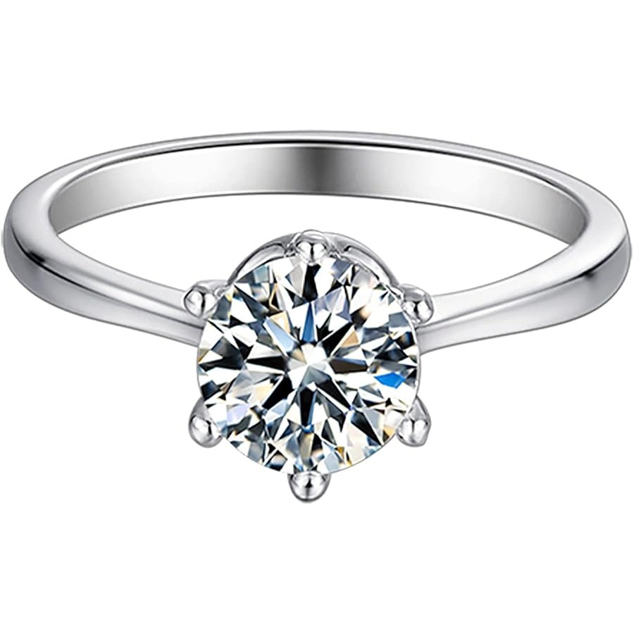 VIKI LYNN 1ct Classic 6-prong Setting Moissanite Engagement Ring Wedding Anniversary Jewelry for Women Wife VIKI LYNN 1ct Classic 6-prong Setting Moissanite Engagement Ring Wedding Anniversary Jewelry for Women Wife