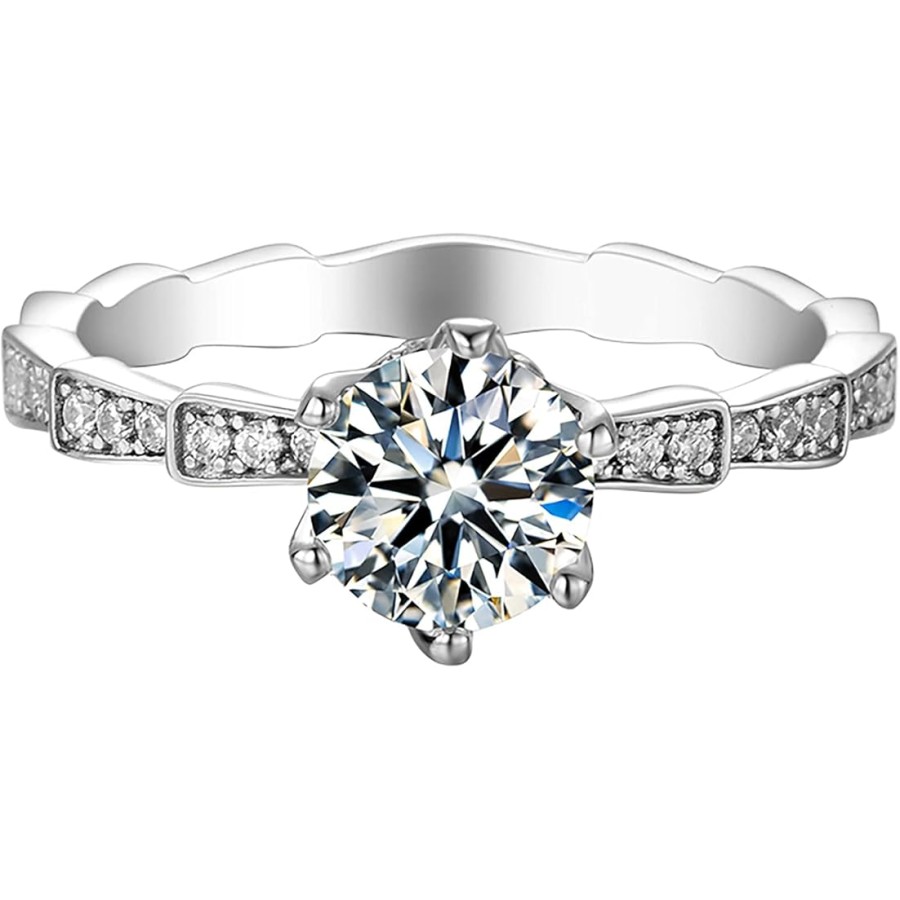 VIKI LYNN 1ct Moissanite Engagement Ring Unique Mechanical Snake Band Ring for Women Sterling Silver Ring Setting VIKI LYNN 1ct Moissanite Engagement Ring Unique Mechanical Snake Band Ring for Women Sterling Silver Ring Setting